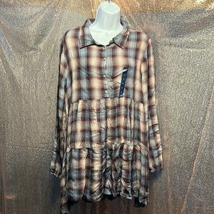 Lucky Brand Women’s size XL plaid t-shirt dress. Relaxed fit. New with tag.